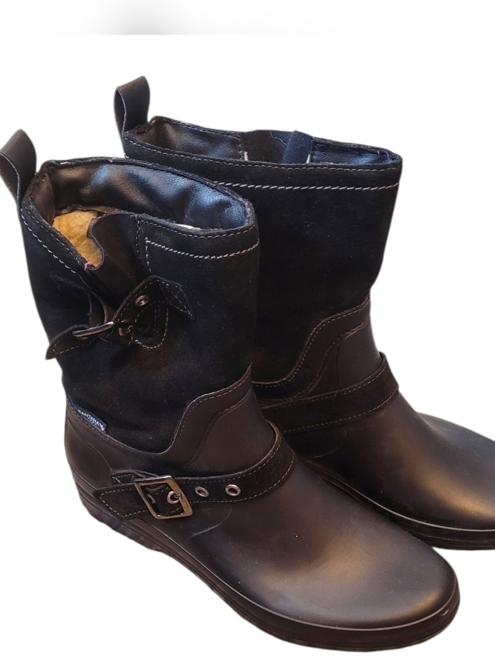 Santana Canada Cayley Black Mid-Calf Buckle Rain & Winter Boots Size 10